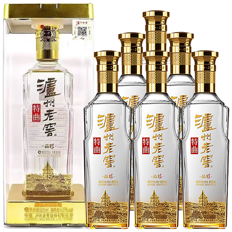 plus会员：泸州老窖 特曲晶彩 浓香型白酒 42度 500ml*6瓶 整箱装 1266.01元（需