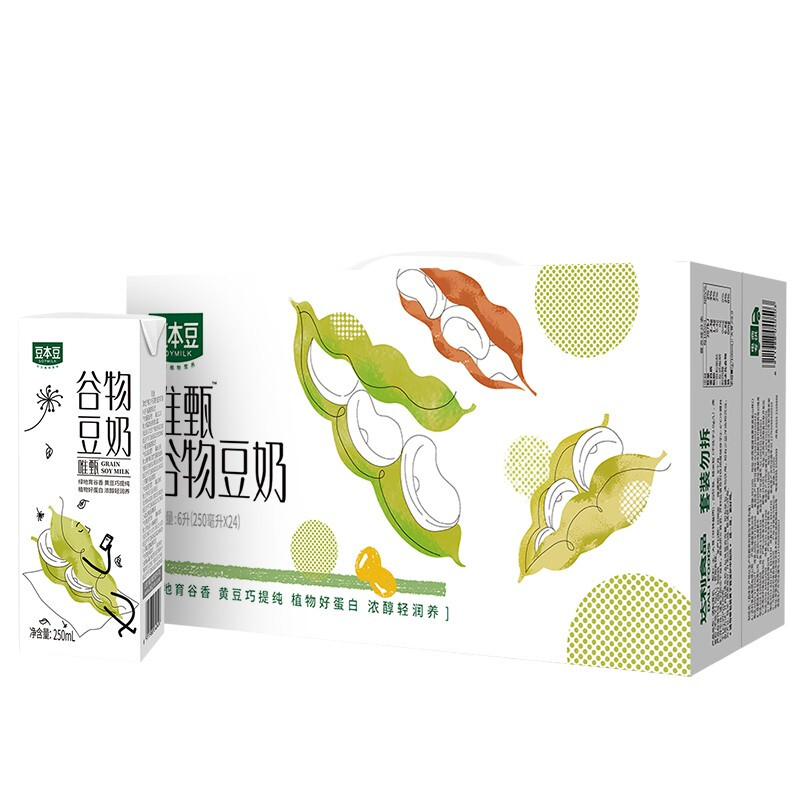 SOYMILK 豆本豆 唯甄谷物豆奶 250ml*24盒 34.9元