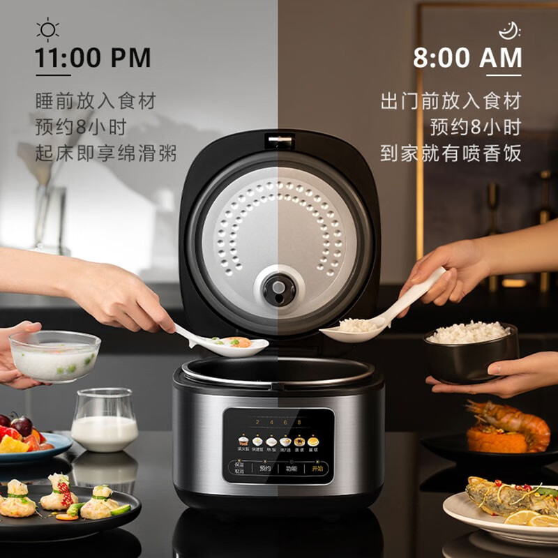 美的 MB-RE429 微压电饭煲 4L 黑色 122.1元（需用券）