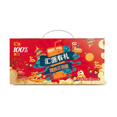 88vip：汇源100﹪果汁国风年货礼盒200ml*12盒【口味随机发货】 36元（需领券）