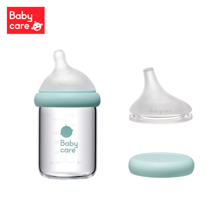 babycare 奶瓶 玻璃奶瓶 仿母乳宽口径婴儿奶瓶 宝宝吸管奶瓶 一瓶多用 M三孔 