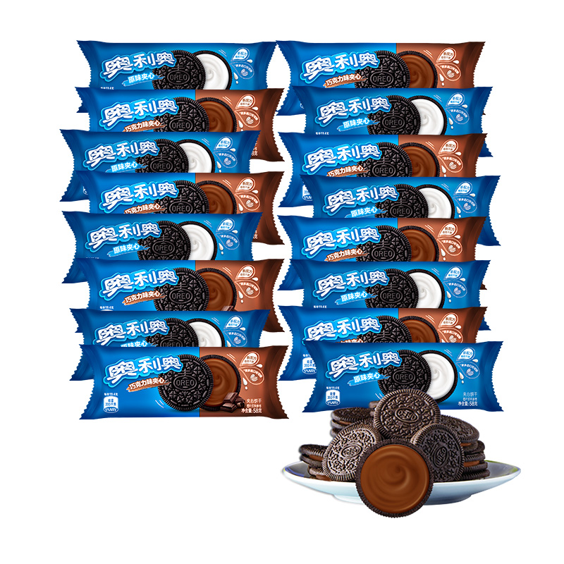 88VIP：OREO 奥利奥 夹心饼干原味巧克力味48.5g*16包共776g网红休闲零食 21.2元（
