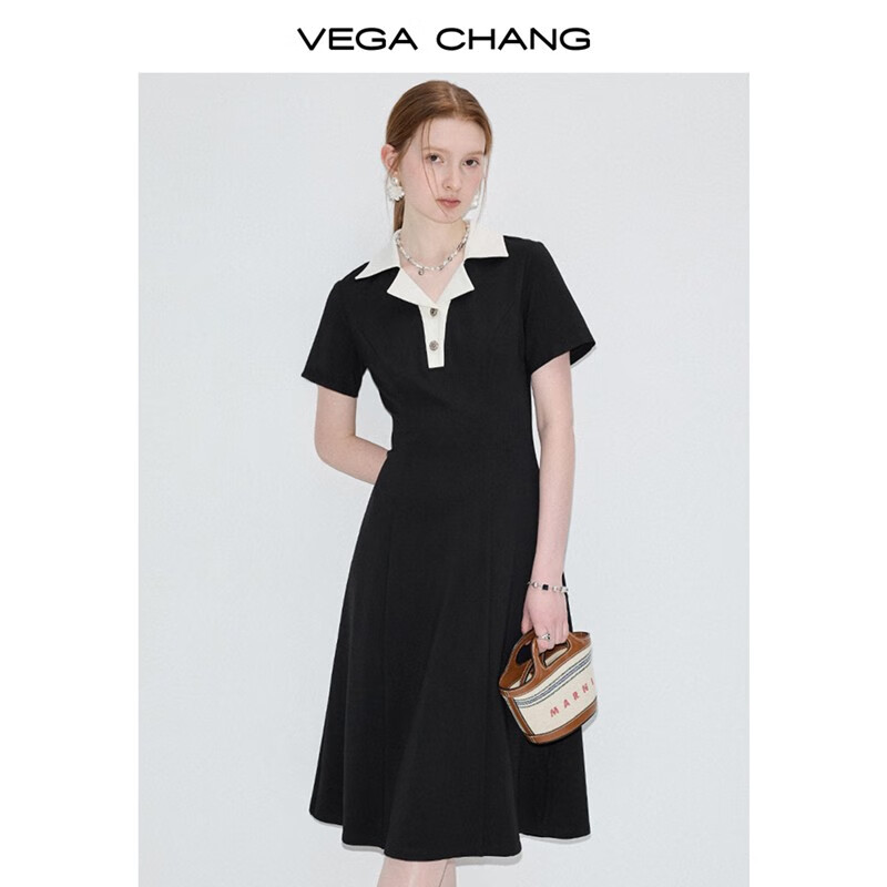 需首购、PLUS会员：VEGA CHANG 高级感连衣裙 夏季小个子POLO领英伦风显瘦通勤