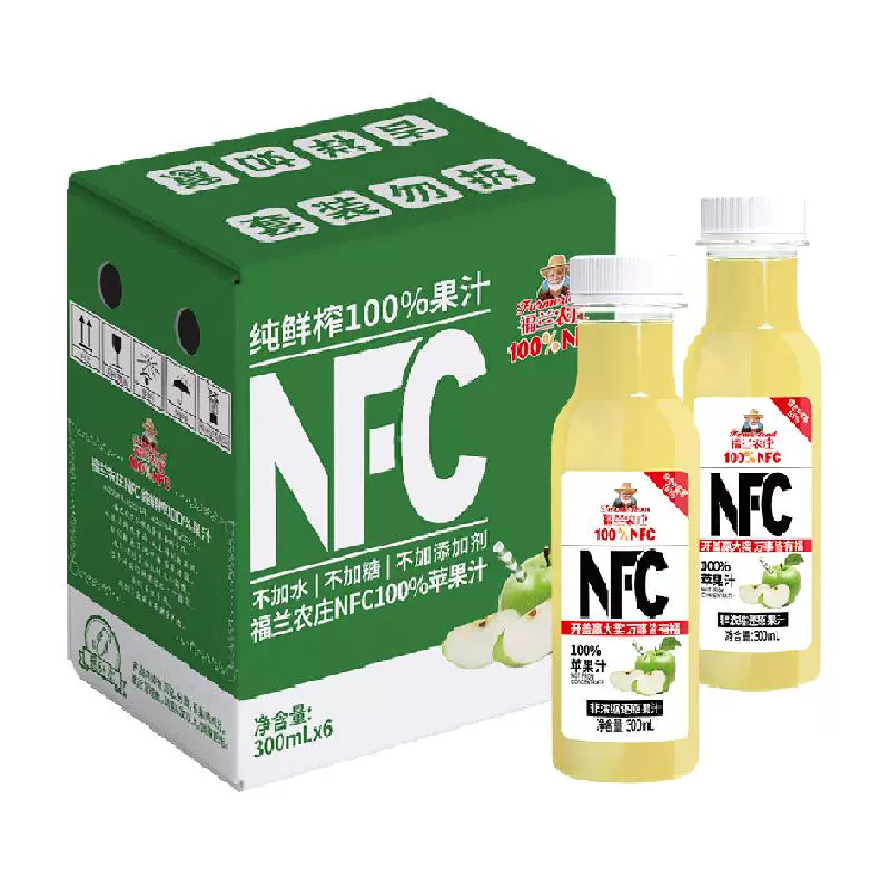 福兰农庄 Farmerland NFC苹果汁300ml*6瓶 ￥18.9