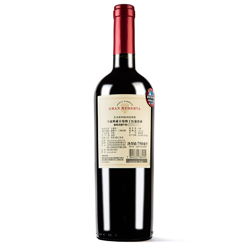 CONCHA Y TORO 干露 典藏卡曼纳干红葡萄酒 750ml*6瓶整箱 智利进口红酒 301.22元（