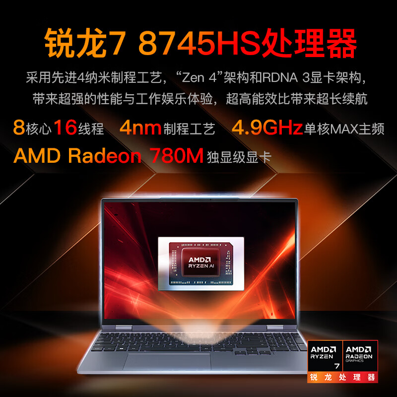 機械革命 無界15X(R7-8745HS 32G 1T 120Hz 2.5K 高色域)輕薄本辦公商務本游戲本筆記