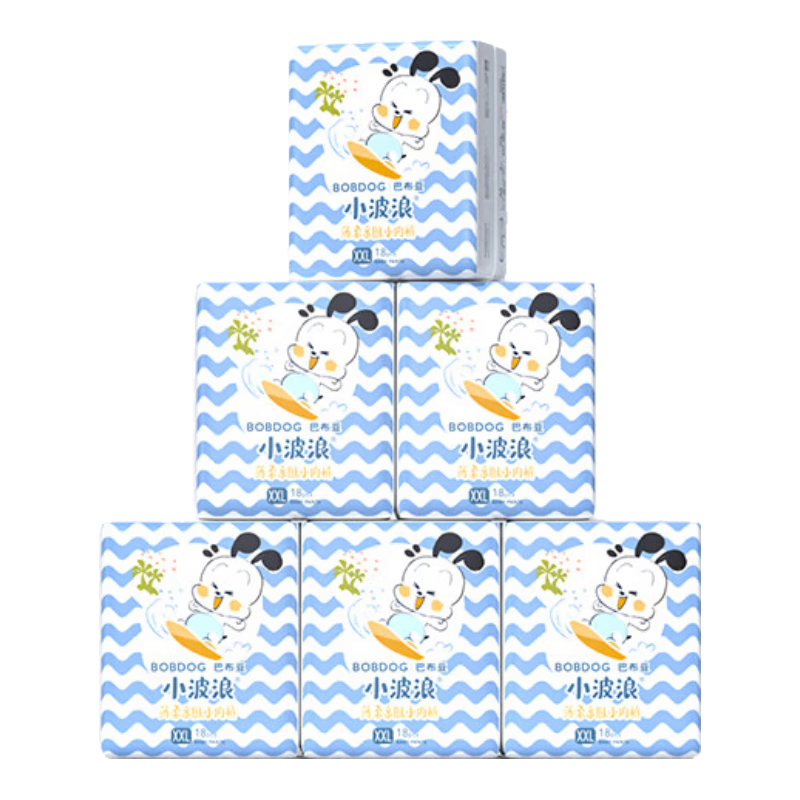 巴布豆 BoB DoG 巴布豆 超柔亲肤 拉拉裤 XXL108片 102.96元