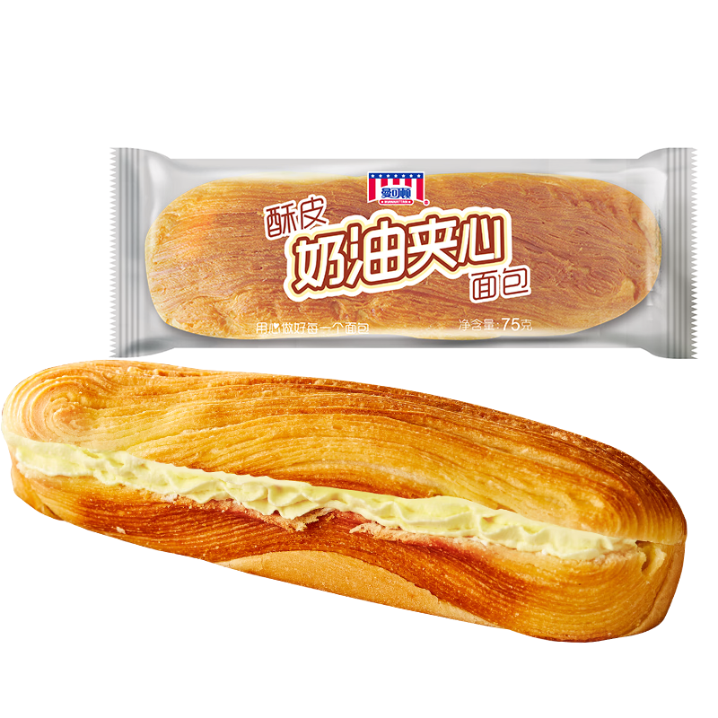 PLUS会员：MANKATTAN 曼可顿 酥皮夹心面包 奶油夹心75g*10件 19.4元（合1.94元/件