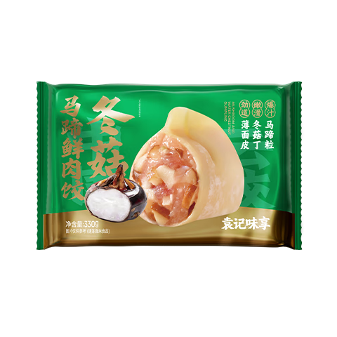 PLUS会员:袁记 味享冬菇马蹄鲜肉饺330g 15只＊任选7件 87.2元包邮（合12.46元/件