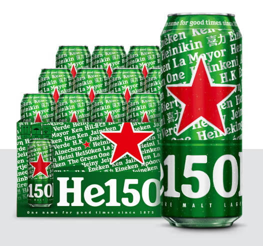 Heineken 喜力 经典500ml*12听整箱装 150周年限定 ￥68