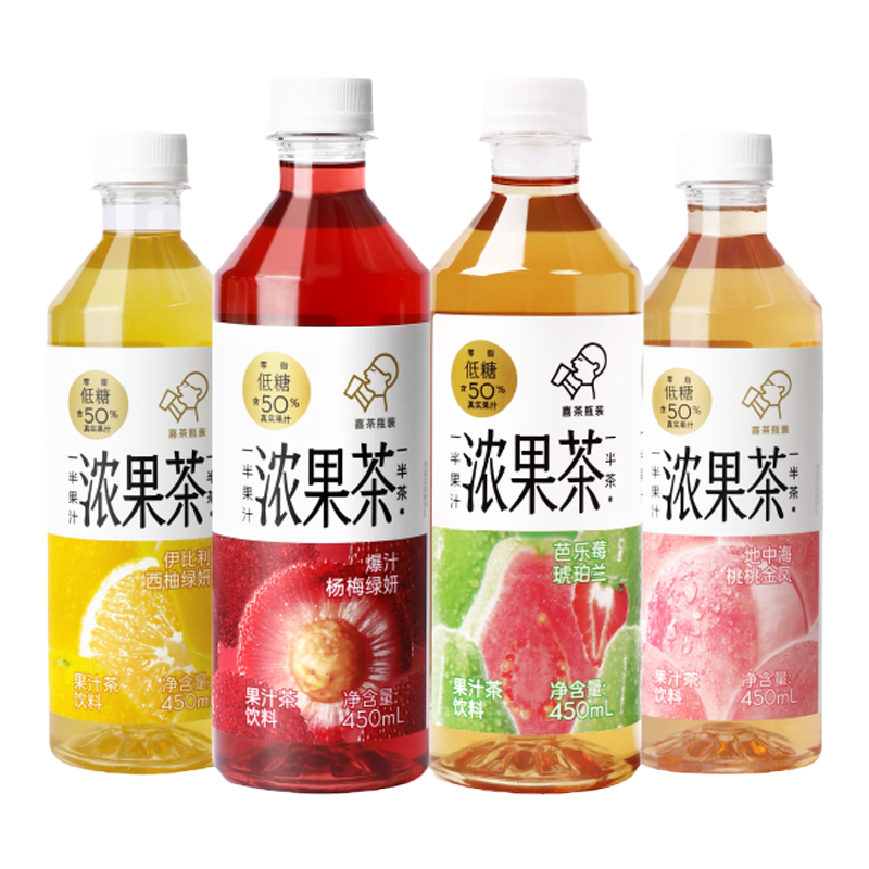 HEYTEA 喜茶 浓果茶50%真果汁低糖0脂果汁茶饮料450ml*12/15瓶 ￥44.6