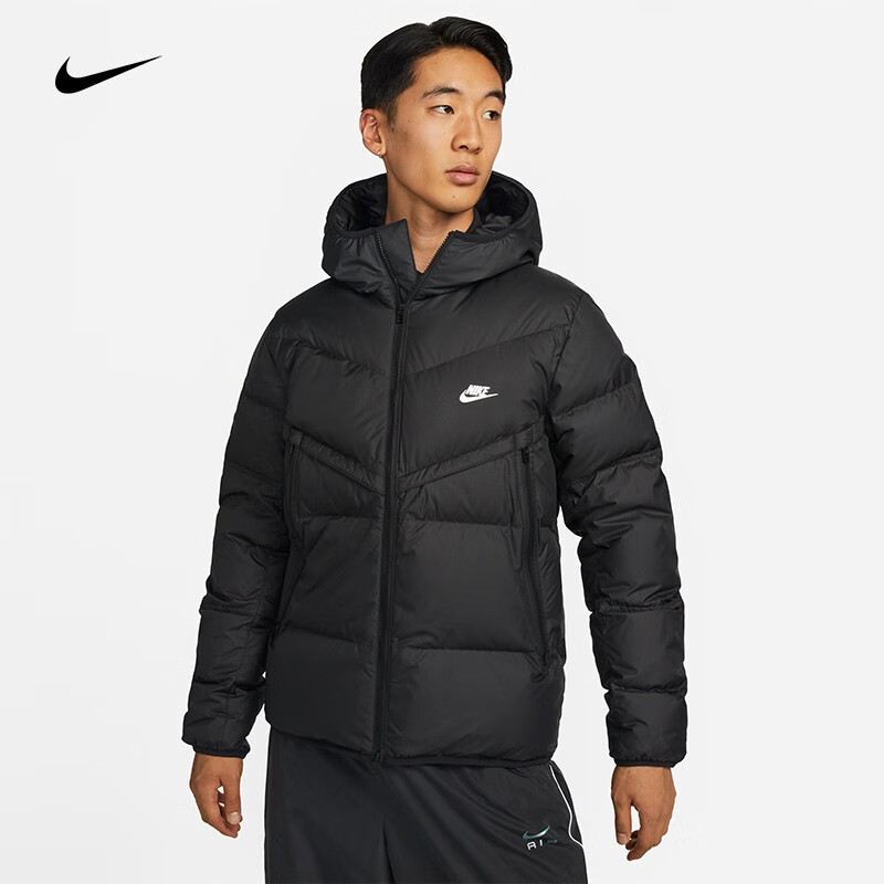 NIKE 耐克 storm-fit windrunner 男子运动羽绒服 DV1132-010 黑/黑/帆白 S 1053.38元