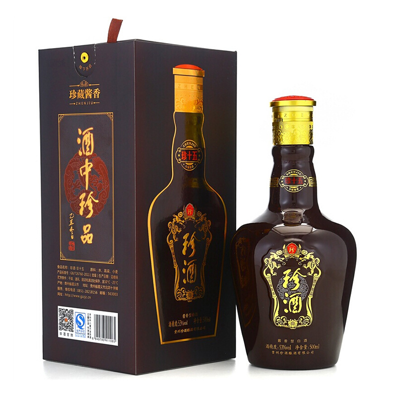 珍酒 珍十五 53%vol 酱香型白酒 500ml 礼盒装 366.3元（需买2件，需用券）