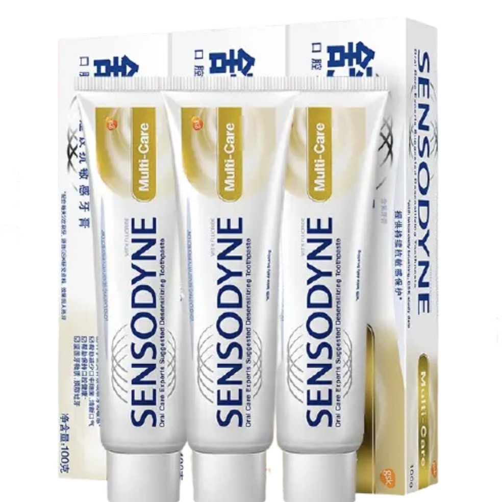 SENSODYNE 舒适达 多效护理 抗敏感 牙膏套装4支装330g（100g×3+旅行装30g×1） 59.9