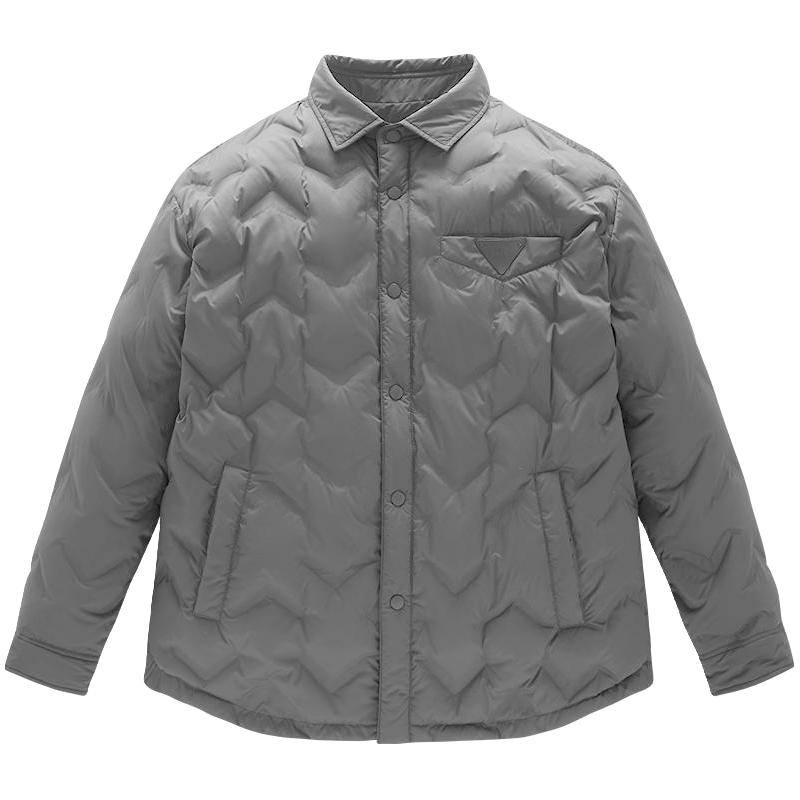太平鸟 男装 轻薄羽绒服男2024年冬季衬衫式压胶保暖防寒外套 399元