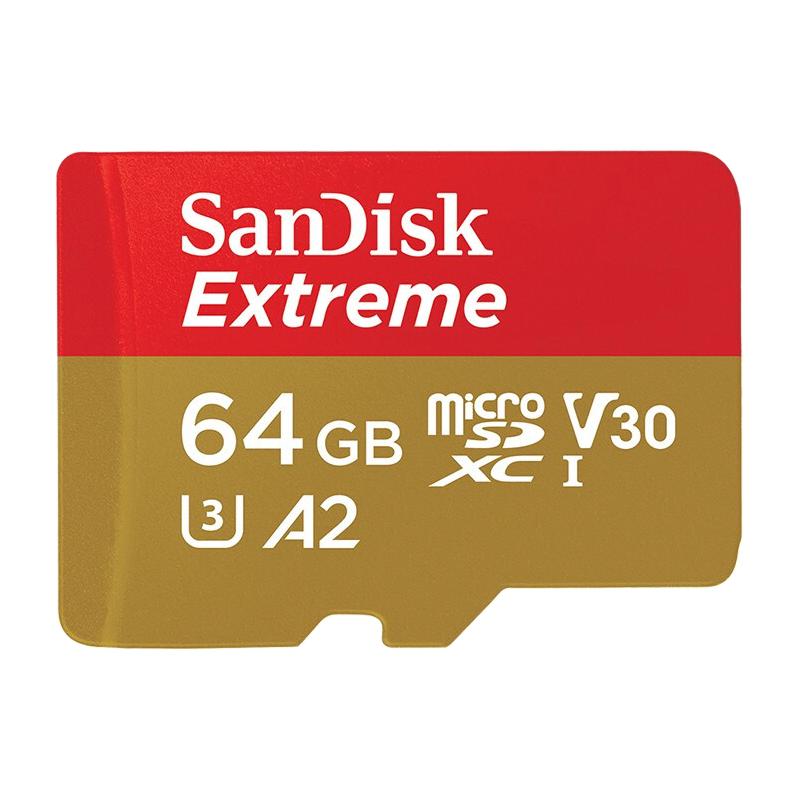 SanDisk 闪迪 Extreme 至尊极速移动系列 MicroSD存储卡 64GB（U3、V30、A2） 54.58元（