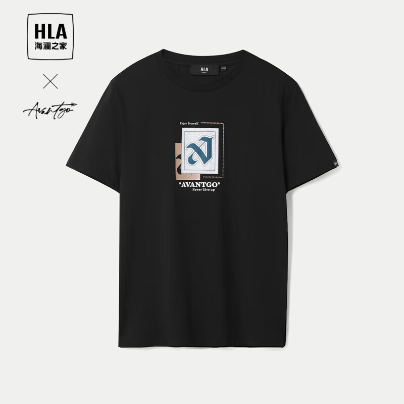 HLA 海澜之家 短袖T恤男24夏季轻商务时尚系列凉感印花短袖男 68元（需用券