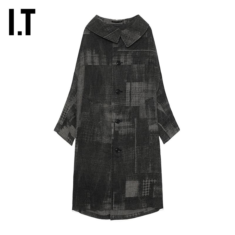 I.T IT Y's女装大翻领长大衣复古时髦文艺酷感宽松外套C04328XM 9100.7元（需用券