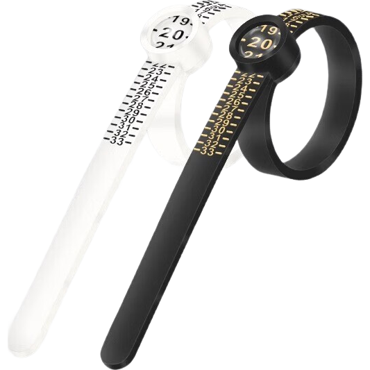 戒指测量环 指围圈口尺寸量号器 黑色 1个 1.9元