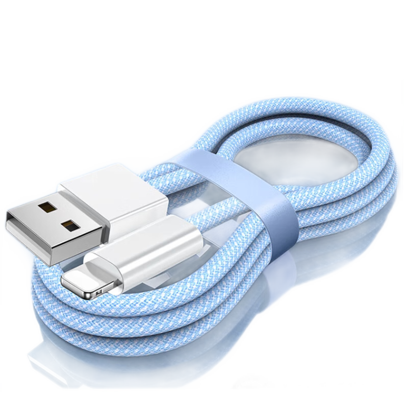 季烁适用于苹果手机快充 数据线 充电线 USB TO 苹果6-14(蓝色) 1m(买二赠一) 11.6元拍2件(合5.8元/件)