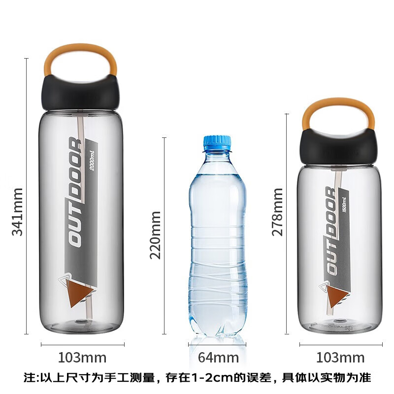 富光 牛魔王系列 WFS1038-1500 运动水壶 1500ml 黑色 25.92元