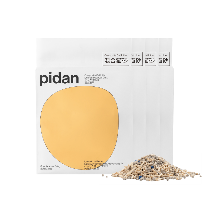 pidan 混合猫砂 矿土豆腐 可冲厕所猫咪用品 3.6kg 4包 131元包邮、合86.4元