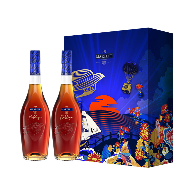 马爹利 名士VSOP 干邑白兰地 750ml 双支礼盒 1138元