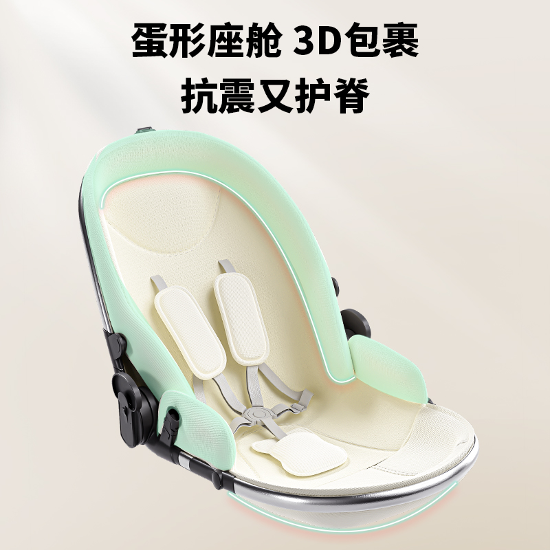 coballe 酷贝乐 婴儿推车可坐可躺轻便折叠儿童高景观双向新生宝宝bb手推车 5