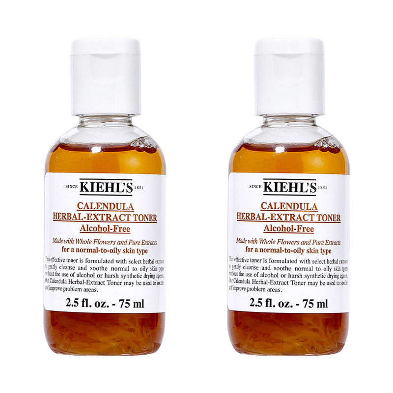 淘金币可用、88VIP：Kiehl's 科颜氏 金盏花补水保湿爽肤水收缩毛孔75ml*2 75.05