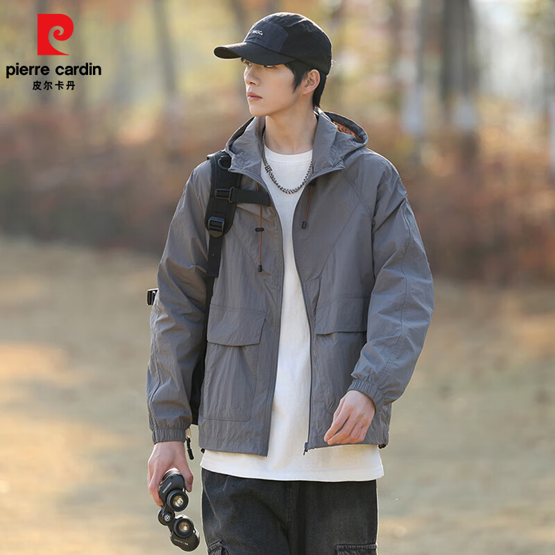 皮尔·卡丹 皮尔卡丹（pierre cardin） 男士UPF50+连帽防晒衣 49.9元