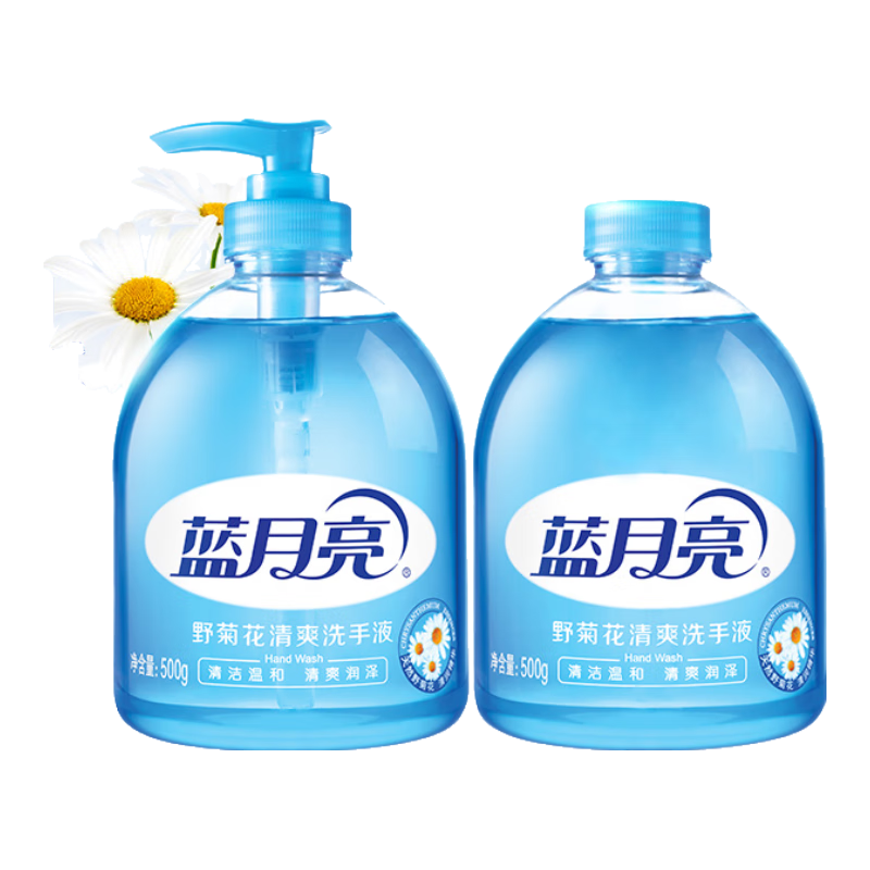蓝月亮 清爽去油去腥洗手液泡沫丰富500g 洗手液补充装500g 9.71元
