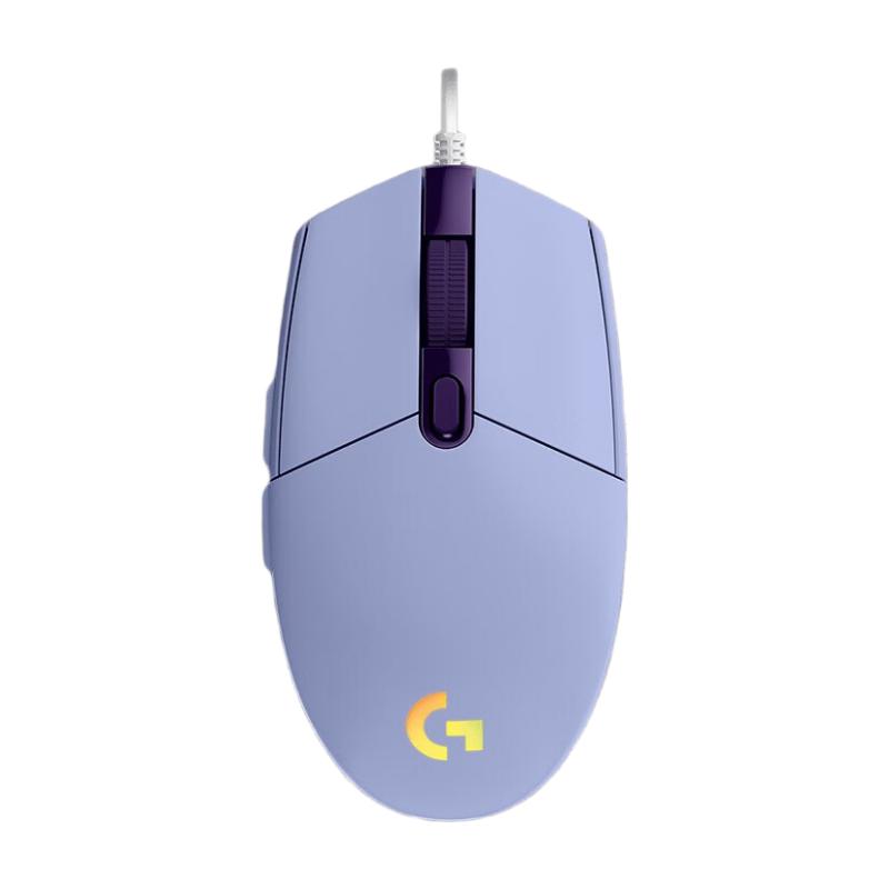 罗技 G102 二代 有线鼠标 8000DPI RGB 57.6元