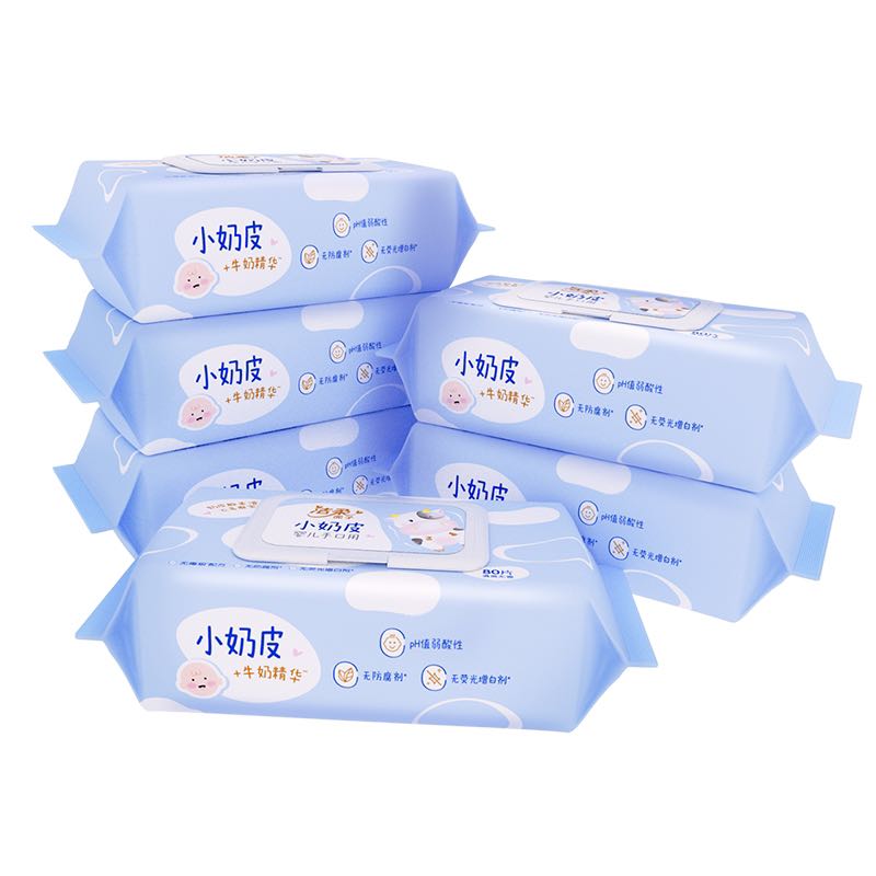 C&S 洁柔 小奶皮湿巾婴儿湿纸巾80片/包温和无刺激实惠卫生湿纸巾箱装 18.93
