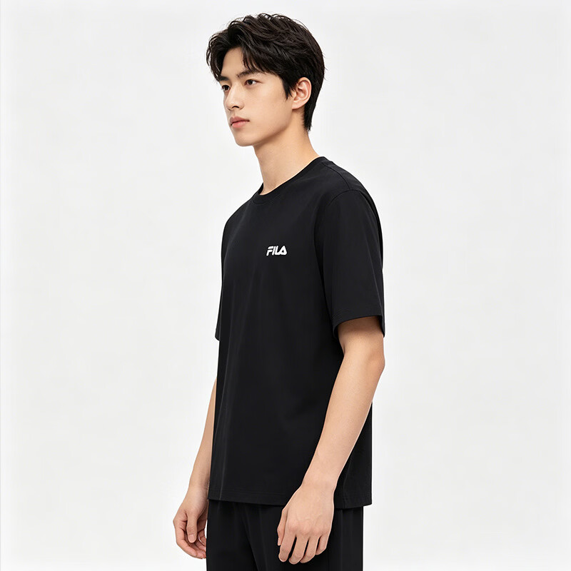 FILA 小标纯棉混纺 & 简约 &休闲百搭短袖 &T恤黑色M 177元