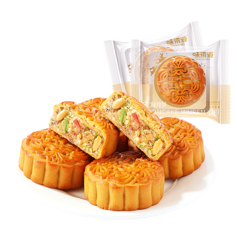 首购、PLUS：味滋源 五仁月饼640克（80g×8枚） 8.41元