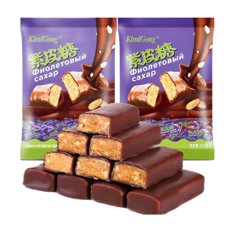 KlmlGong紫皮糖巧克力果仁夹心巧克力 3斤装 29.5元包邮