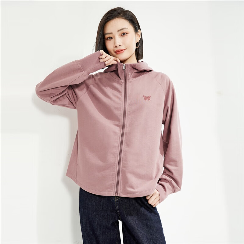 GIORDANO 佐丹奴 蝴蝶刺绣纯棉连帽外套女05374451 57.3元（需用券）