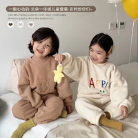 SHILIAO 诗莉奥 儿童加绒睡衣套装 加厚保暖内衣套装 ￥29.5