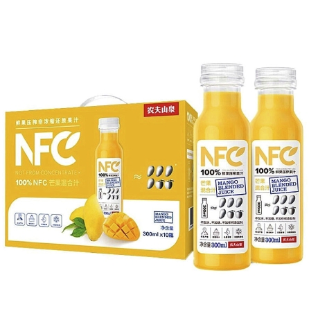 NONGFU SPRING 农夫山泉 NFC果汁饮料芒果混合汁300ml*4瓶 35.6元