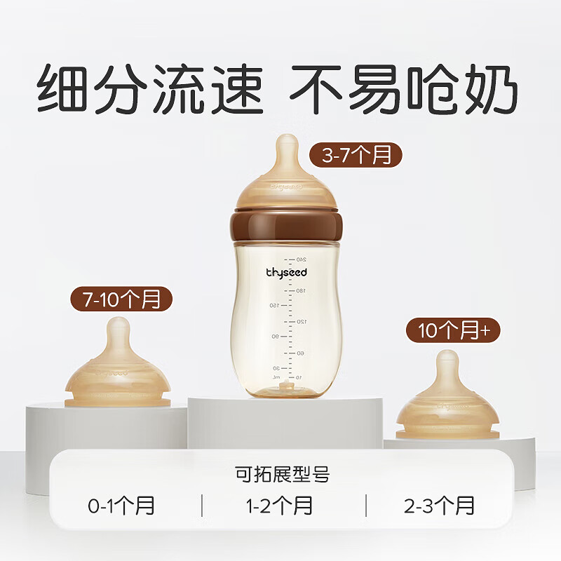 世喜 新生儿PPSU防胀气奶瓶 3-7个月 240ml 136.9元