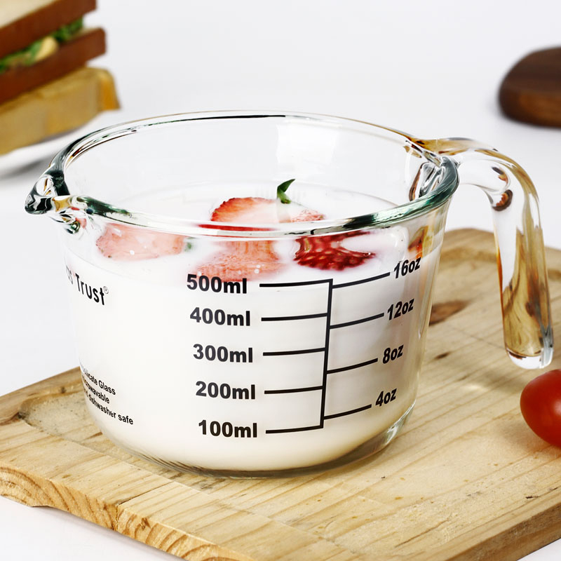 DAS TR 创得 牛奶杯 耐热玻璃杯子 带刻度 500ml 19.9元（需用券）