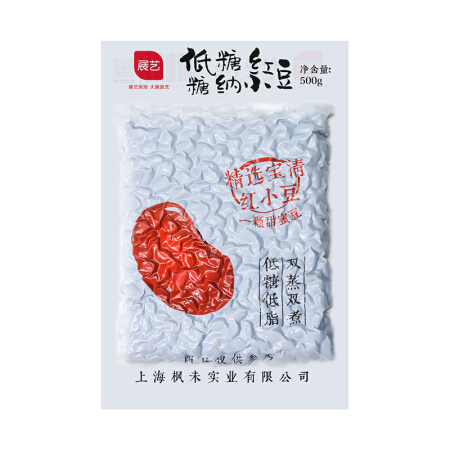 展艺 低糖糖纳红小豆500g 即食蜜豆 12.9元