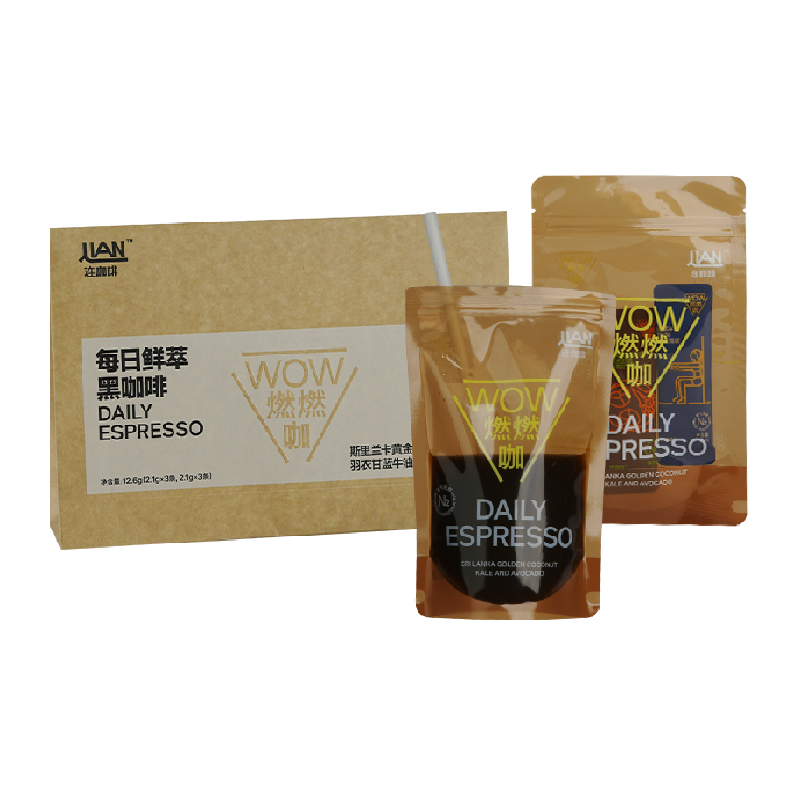 连咖啡 燃燃咖椰子油羽衣甘蓝速溶黑咖啡粉便携装 3袋 ¥7.98