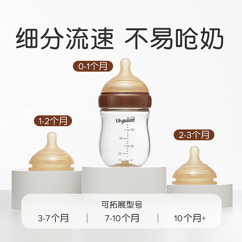 世喜 玻璃奶瓶0-6个月新生儿奶瓶防胀气0-3个月婴儿奶嘴160ml（0-1月） 143.55元