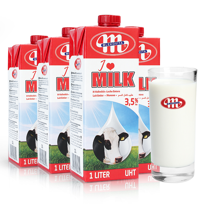 3.8焕新：MLEKOVITA 妙可 LOVE系列 全脂纯牛奶 1L*12盒 74.05元（需买2件，需用券