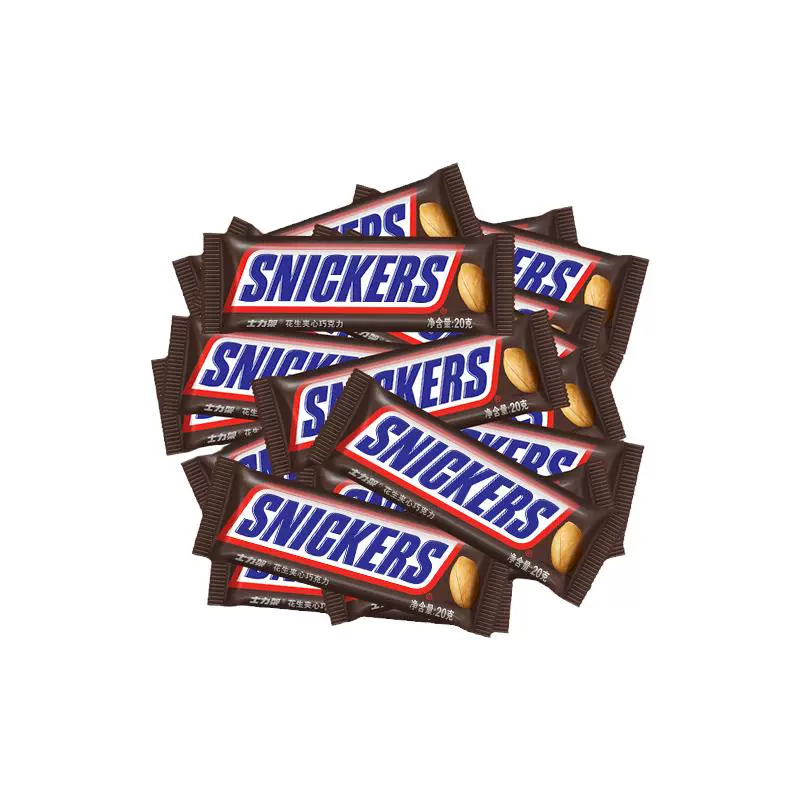 snickers 士力架 花生夹心巧克力20g*16根散装零食独立包装 ￥21.