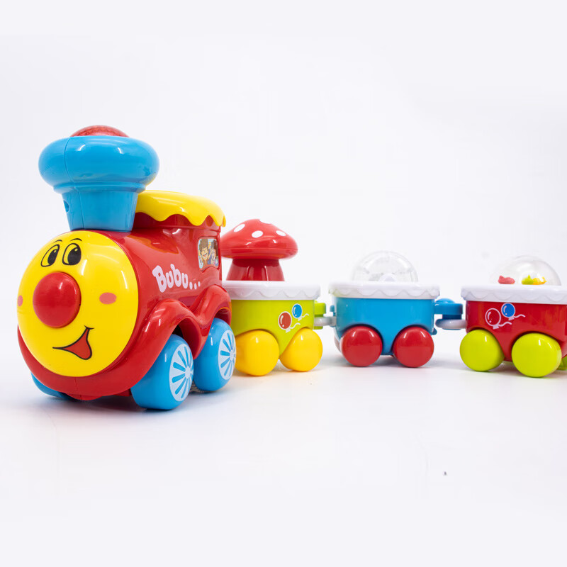 Baoli 宝丽 儿童小火车玩具男孩轨道车宝宝拼装积木电动汽车3岁5生日礼物 130