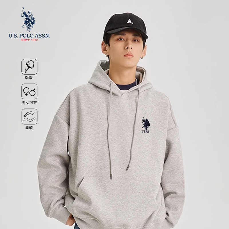 百亿补贴：U.S. POLO ASSN. U.S. POLO ASSN新款秋季经典百搭情侣款连帽刺绣休闲卫