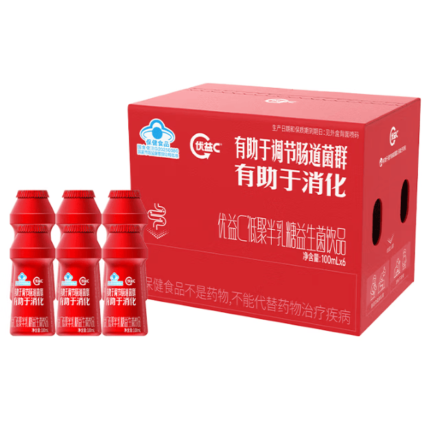 蒙牛 优益C 低聚半乳糖益生菌饮品 100mL*6瓶 健字号