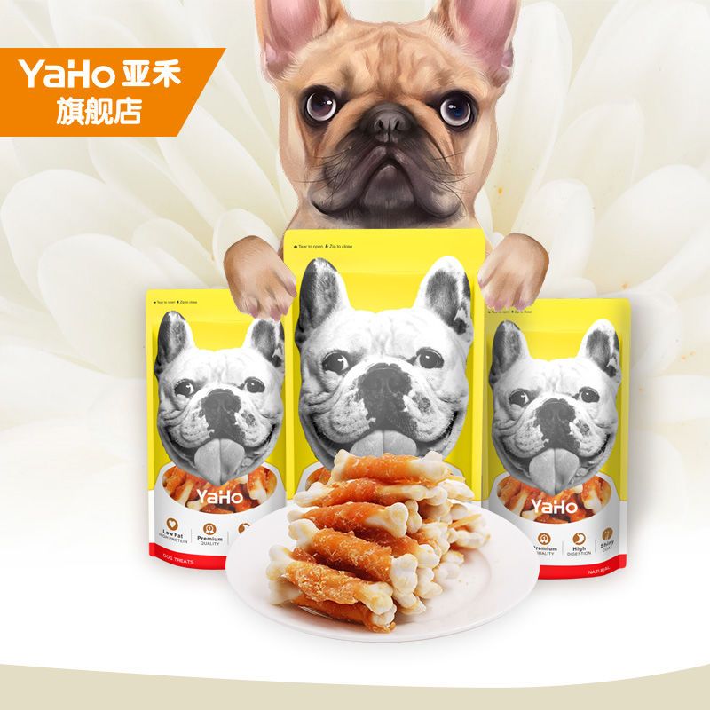 YaHo 亚禾 狗狗磨牙棒零食耐咬幼犬金毛泰迪狗咬胶洁齿鸡肉牛奶骨 13.23元（